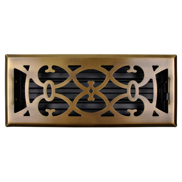 Victorian-Style Floor Vent - Polished Brass