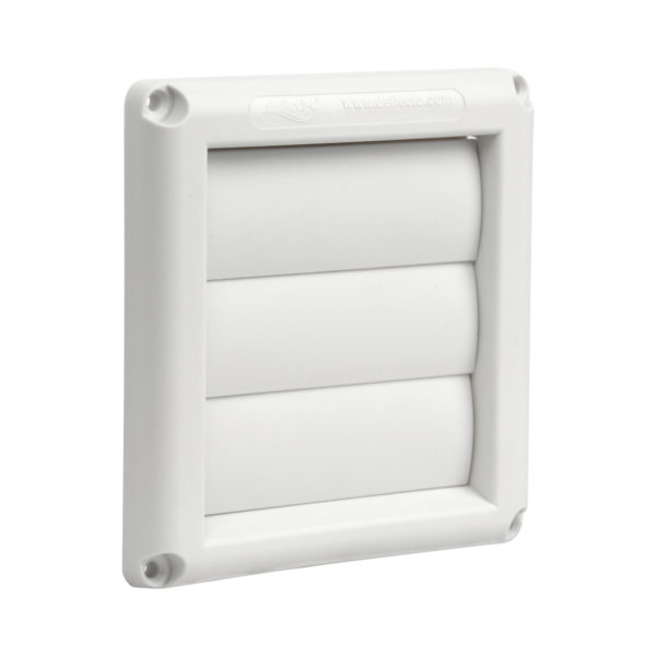 Gravity Louvre Vent w/ Split Rear Spigot - Plastic - 100mm